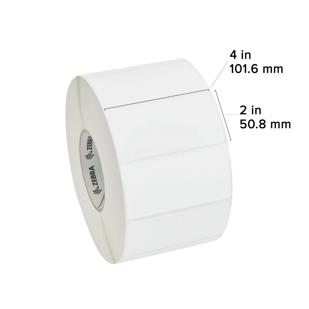 Etiqueta Blanca Transferencia Térmica, Zebra, ZPerform 1500T, 4x2in, Núcleo 3".