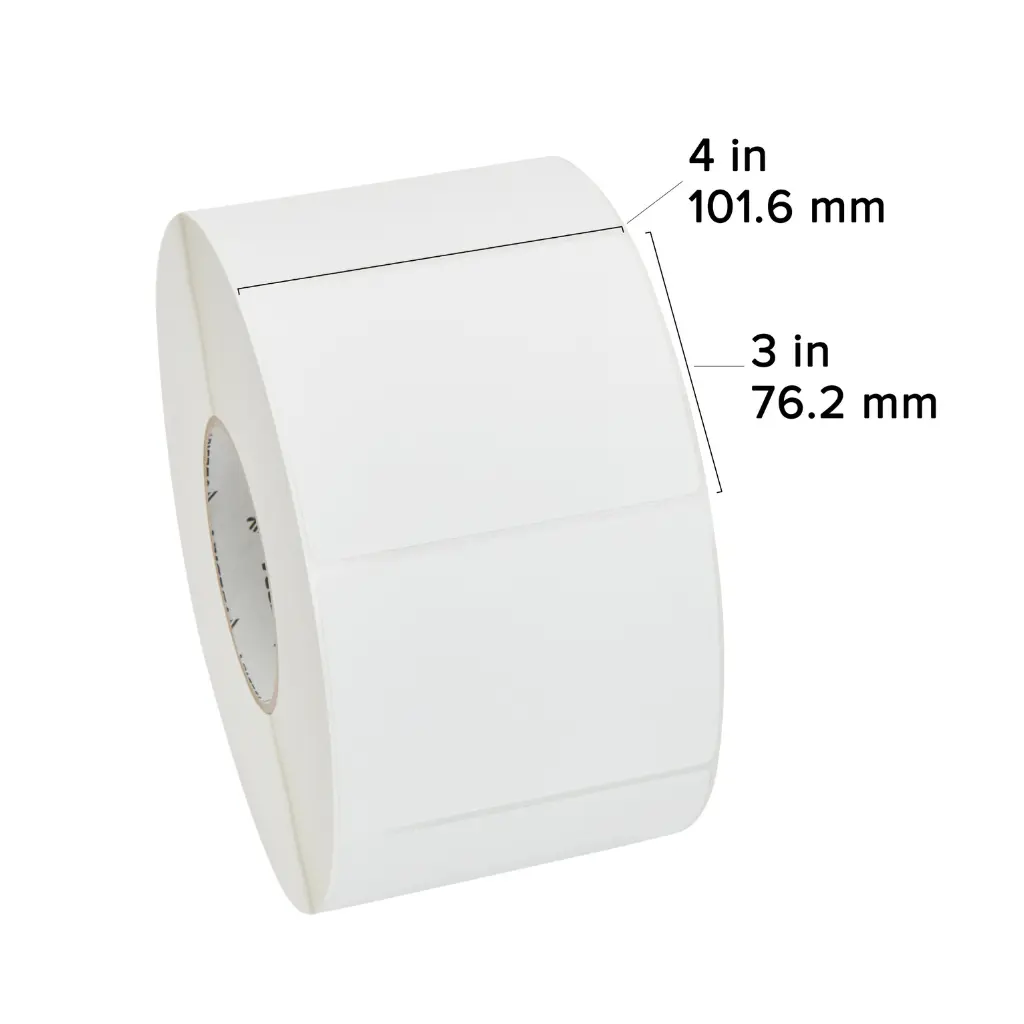 Etiqueta Blanca Transferencia Térmica, Zebra, ZPerform 1500T, 4x3in, Núcleo 3".