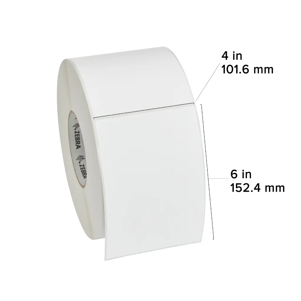 [10018340] Etiqueta Blanca Transferencia Térmica, Zebra, ZPerform 1500T, 4x6in, Núcleo 3".
