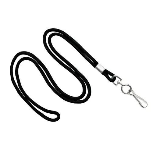 [NL-7S-BLK/K25] Cordón Negro con gancho giratorio, 25 pzs.