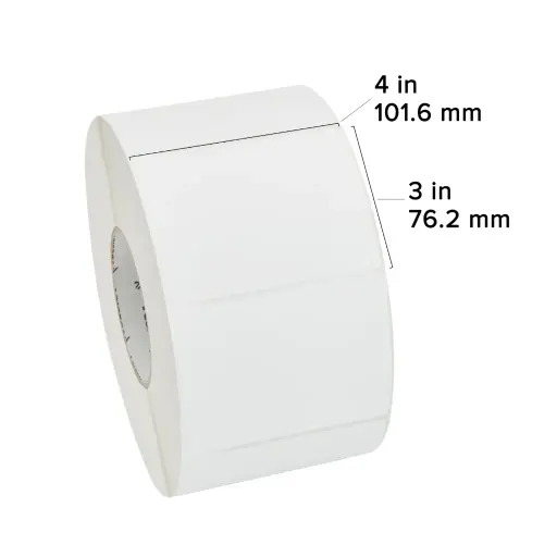 [10018349] Etiqueta Blanca Transferencia Térmica, Zebra, ZPerform 1500T, 4x3in, Núcleo 3".