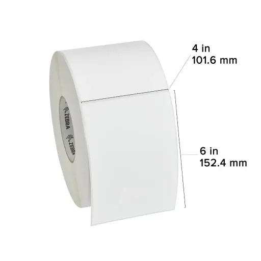 [10018340] Etiqueta Blanca Transferencia Térmica, Zebra, ZPerform 1500T, 4x6in, Núcleo 3".