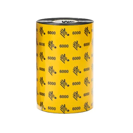 [06000BK13145] Cinta de transferencia térmica , Zebra , Cera / 6000, 131mmx450m, Negro, Núcleo 1".